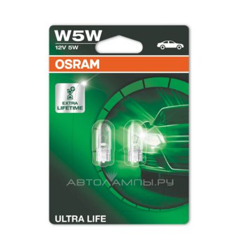 W5W 12V-5W (W2,1x9,5d) (������. ���� ������) Ultra Life (������� 2��.) 2825ULT-02B