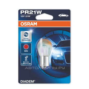 PR21W 12V-21W (BAW15s) (���������. ���.+������.���� ����.) Diadem RED (������� 1��.) 7508LDR-01B