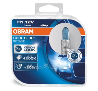 H1 12V- 55W (P14,5s) (белый яркий свет-голуб.оттен.) Cool Blue Intense (2шт.) DuoBox 64150CBI-HCB