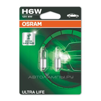H6W 12V-6W (BAX9s) (увелич. срок службы) Ultra Life (блистер 2шт.) 64132ULT-02B