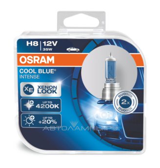 H8 12V-35W (PGJ19-1) (белый яркий свет-голуб.оттен.) Cool Blue Intense (2шт) DuoBox 64212CBI-HCB